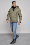 Купить Куртка мужская зимняя с капюшоном спортивная великан цвета хаки 8332Kh, фото 11