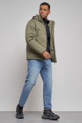 Купить Куртка мужская зимняя с капюшоном спортивная великан цвета хаки 8332Kh, фото 15