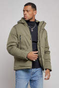 Купить Куртка мужская зимняя с капюшоном спортивная великан цвета хаки 8332Kh, фото 7