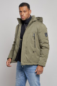 Купить Куртка мужская зимняя с капюшоном спортивная великан цвета хаки 8332Kh, фото 9