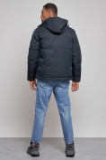 Купить Куртка мужская зимняя с капюшоном спортивная великан темно-синего цвета 8332TS, фото 4