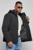 Купить Куртка мужская зимняя с капюшоном спортивная великан черного цвета 8335Ch, фото 13