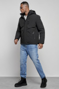 Купить Куртка мужская зимняя с капюшоном спортивная великан черного цвета 8335Ch, фото 2