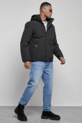 Купить Куртка мужская зимняя с капюшоном спортивная великан черного цвета 8335Ch, фото 3