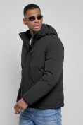 Купить Куртка мужская зимняя с капюшоном спортивная великан черного цвета 8335Ch, фото 8