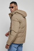Купить Куртка мужская зимняя с капюшоном спортивная великан горчичного цвета 8335G, фото 10