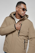 Купить Куртка мужская зимняя с капюшоном спортивная великан горчичного цвета 8335G, фото 11