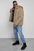 Купить Куртка мужская зимняя с капюшоном спортивная великан горчичного цвета 8335G, фото 15
