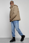 Купить Куртка мужская зимняя с капюшоном спортивная великан горчичного цвета 8335G, фото 17