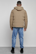 Купить Куртка мужская зимняя с капюшоном спортивная великан горчичного цвета 8335G, фото 4