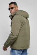 Купить Куртка мужская зимняя с капюшоном спортивная великан цвета хаки 8335Kh, фото 10