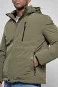 Купить Куртка мужская зимняя с капюшоном спортивная великан цвета хаки 8335Kh, фото 12