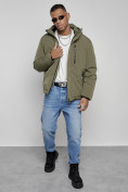 Купить Куртка мужская зимняя с капюшоном спортивная великан цвета хаки 8335Kh, фото 14