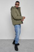 Купить Куртка мужская зимняя с капюшоном спортивная великан цвета хаки 8335Kh, фото 16