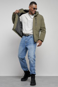Купить Куртка мужская зимняя с капюшоном спортивная великан цвета хаки 8335Kh, фото 18
