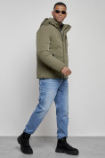 Купить Куртка мужская зимняя с капюшоном спортивная великан цвета хаки 8335Kh, фото 3