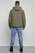 Купить Куртка мужская зимняя с капюшоном спортивная великан цвета хаки 8335Kh, фото 4