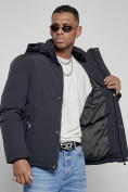 Купить Куртка мужская зимняя с капюшоном спортивная великан темно-синего цвета 8335TS, фото 13