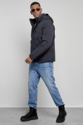 Купить Куртка мужская зимняя с капюшоном спортивная великан темно-синего цвета 8335TS, фото 2