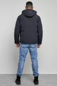 Купить Куртка мужская зимняя с капюшоном спортивная великан темно-синего цвета 8335TS, фото 4