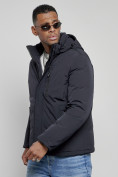 Купить Куртка мужская зимняя с капюшоном спортивная великан темно-синего цвета 8335TS, фото 8