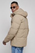 Купить Куртка молодежная мужская зимняя с капюшоном бежевого цвета 8356B, фото 10