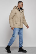 Купить Куртка молодежная мужская зимняя с капюшоном бежевого цвета 8356B, фото 3