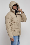 Купить Куртка молодежная мужская зимняя с капюшоном бежевого цвета 8356B, фото 5