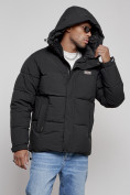 Купить Куртка молодежная мужская зимняя с капюшоном черного цвета 8356Ch, фото 5