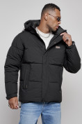 Купить Куртка молодежная мужская зимняя с капюшоном черного цвета 8356Ch, фото 8