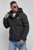 Купить Куртка молодежная мужская зимняя с капюшоном черного цвета 8356Ch, фото 9