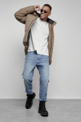 Купить Куртка молодежная мужская зимняя с капюшоном коричневого цвета 8356K, фото 17