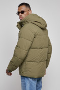 Купить Куртка молодежная мужская зимняя с капюшоном цвета хаки 8356Kh, фото 10