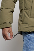 Купить Куртка молодежная мужская зимняя с капюшоном цвета хаки 8356Kh, фото 12