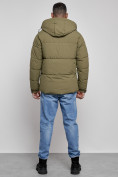 Купить Куртка молодежная мужская зимняя с капюшоном цвета хаки 8356Kh, фото 4