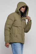 Купить Куртка молодежная мужская зимняя с капюшоном цвета хаки 8356Kh, фото 5