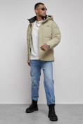 Купить Куртка молодежная мужская зимняя с капюшоном светло-зеленого цвета 8356ZS, фото 19
