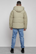 Купить Куртка молодежная мужская зимняя с капюшоном светло-зеленого цвета 8356ZS, фото 4