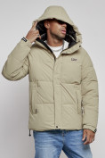 Купить Куртка молодежная мужская зимняя с капюшоном светло-зеленого цвета 8356ZS, фото 5