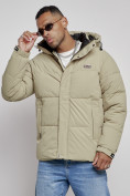 Купить Куртка молодежная мужская зимняя с капюшоном светло-зеленого цвета 8356ZS, фото 8