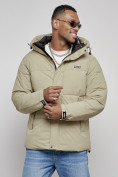 Купить Куртка молодежная мужская зимняя с капюшоном светло-зеленого цвета 8356ZS, фото 9