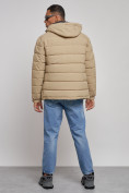 Купить Куртка спортивная мужская зимняя с капюшоном бежевого цвета 8357B, фото 4