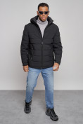 Купить Куртка спортивная мужская зимняя с капюшоном черного цвета 8357Ch, фото 10