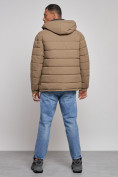 Купить Куртка спортивная мужская зимняя с капюшоном коричневого цвета 8357K, фото 4