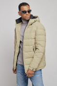 Купить Куртка спортивная мужская зимняя с капюшоном светло-зеленого цвета 8357ZS, фото 8