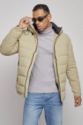 Купить Куртка спортивная мужская зимняя с капюшоном светло-зеленого цвета 8357ZS, фото 9