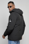 Купить Куртка спортивная мужская зимняя с капюшоном черного цвета 8360Ch, фото 10