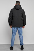 Купить Куртка спортивная мужская зимняя с капюшоном черного цвета 8360Ch, фото 4