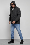 Купить Куртка спортивная мужская зимняя с капюшоном черного цвета 8360Ch, фото 6