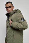 Купить Куртка спортивная мужская зимняя с капюшоном цвета хаки 8360Kh, фото 11
